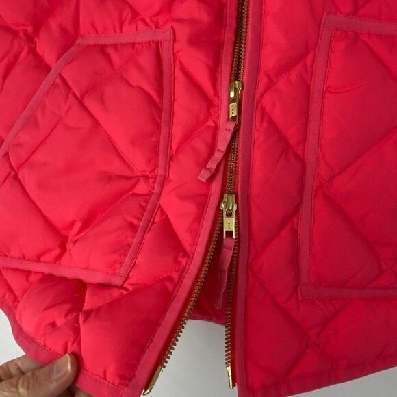 J Crew Down Puffer Vest Women's Size S Coral Pink Quilted Full Zip Insulated - Picture 4 of 11